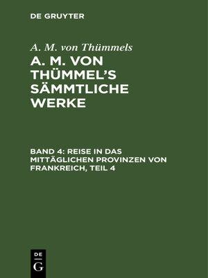 cover image of Reise in das mittäglichen Provinzen von Frankreich, Teil 4